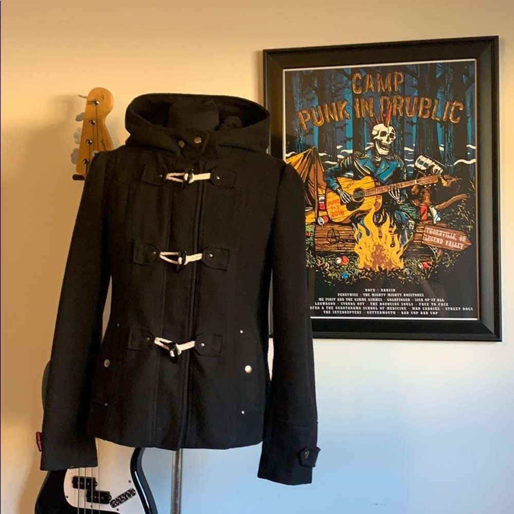 Hot Topic Peacoat with Faux Bone Closures
